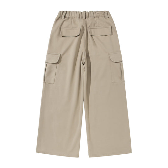 Damen Cropped Cargo-Hose mit weitem Bein und aufgesetzten Taschen Nord Taschen