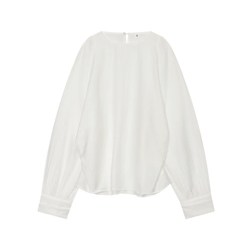 Damen Oversize-Bluse mit Ballonärmeln, Rundhalsausschnitt und weicher Viskosequalität Nord Taschen