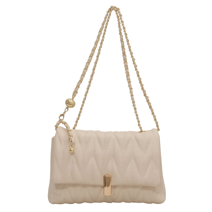Damen elegante Umhängetasche mit Steppdesign und goldenen Akzenten Nord Taschen