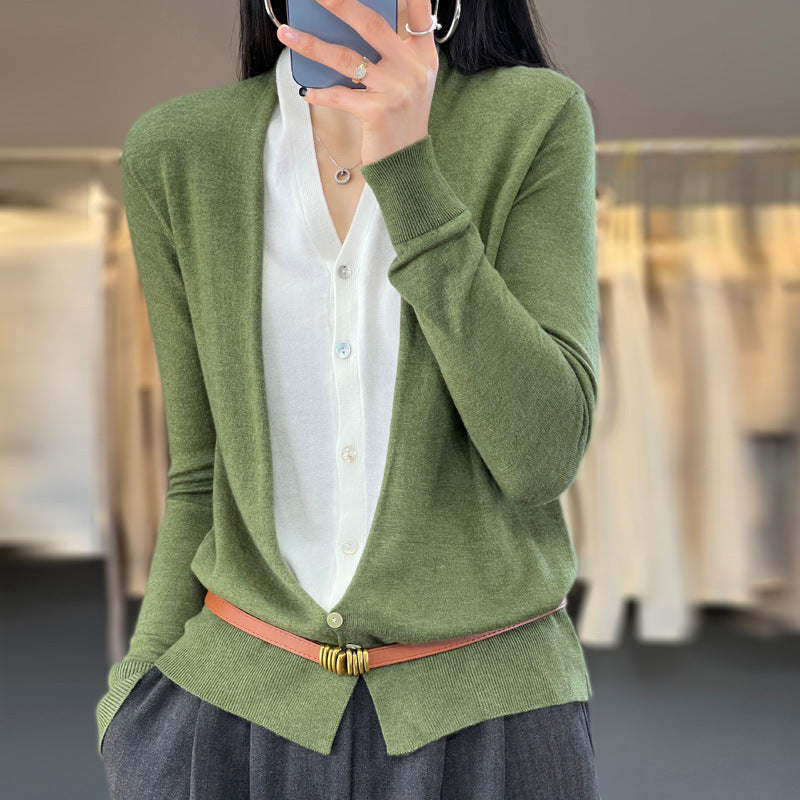 Damen Leichter Offener Feinstrick-Cardigan mit asymmetrischer Zipfelkante und taillierter Silhouette Nord Taschen