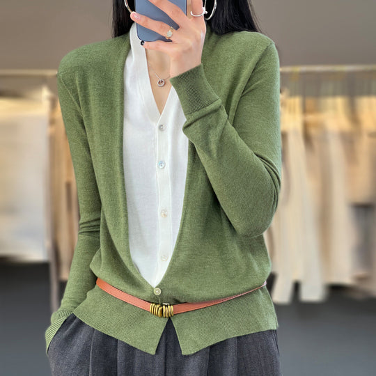Damen Leichter Offener Feinstrick-Cardigan mit asymmetrischer Zipfelkante und taillierter Silhouette Nord Taschen