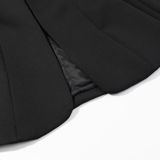 Herren Schmal geschnittener Sakko-Kurzblazer mit Stehkragen und minimalistischem Verschluss Nord Taschen