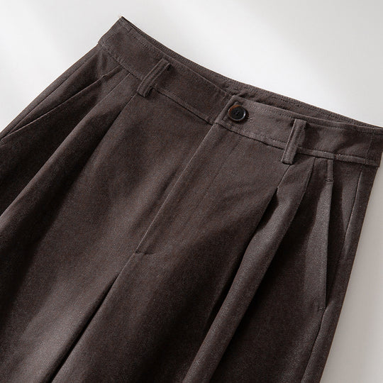 Damen Weite Faltenhose mit hoher Taille und Cropped-Schnitt Nord Taschen