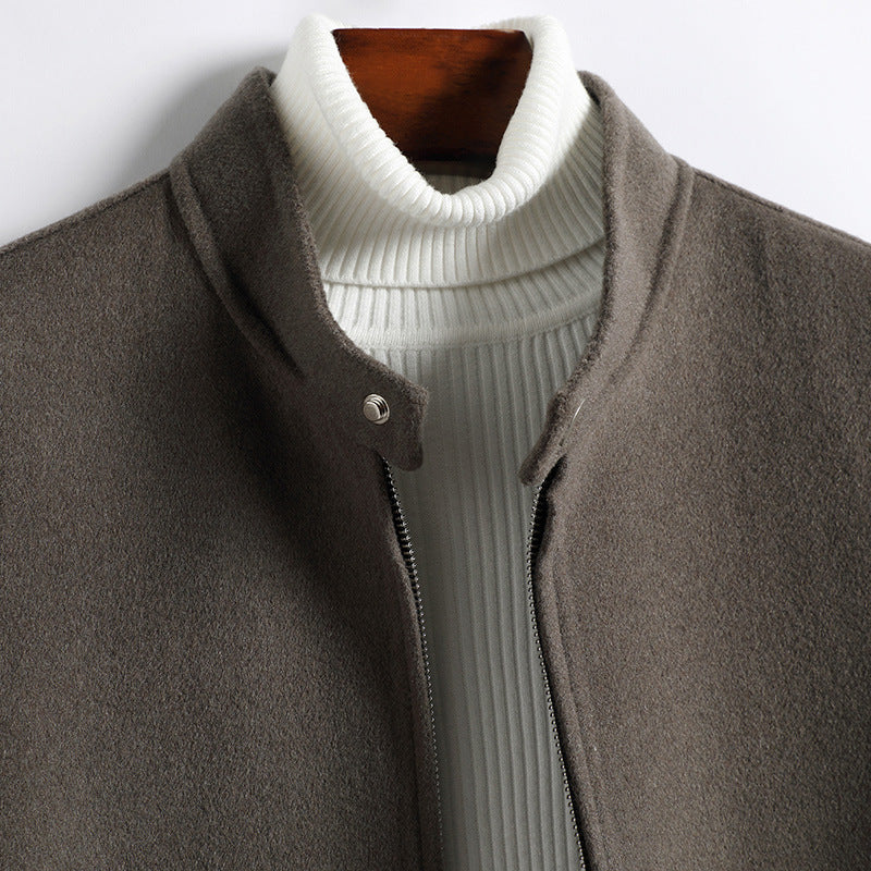 Herren Elegante Kurzjacke aus Wollmix mit Stehkragen, verdecktem Reißverschluss und konturierten Eingrifftaschen Nord Taschen