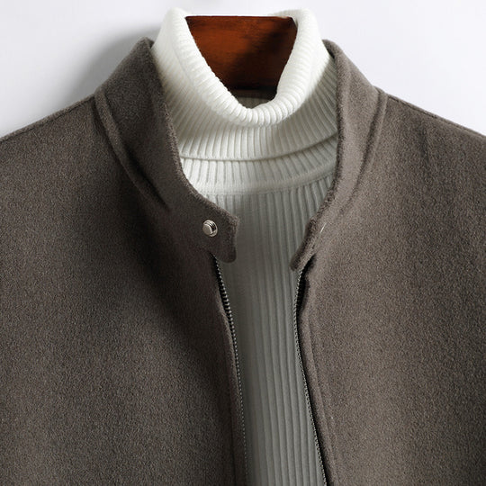 Herren Elegante Kurzjacke aus Wollmix mit Stehkragen, verdecktem Reißverschluss und konturierten Eingrifftaschen Nord Taschen