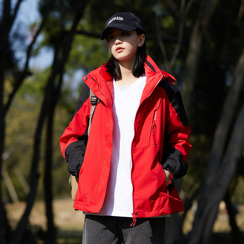 Damen zweilagige Softshell‑Outdoorjacke mit abnehmbarem Fleece‑Innenlayer und Kapuze Nord Taschen