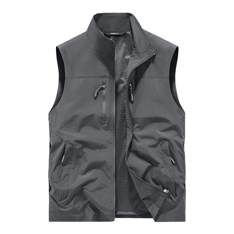 Herren Leichte Outdoorweste mit Mesh-Innenfutter und Multifunktionstaschen Nord Taschen