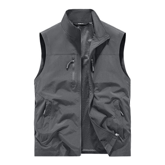Herren Leichte Outdoorweste mit Mesh-Innenfutter und Multifunktionstaschen Nord Taschen