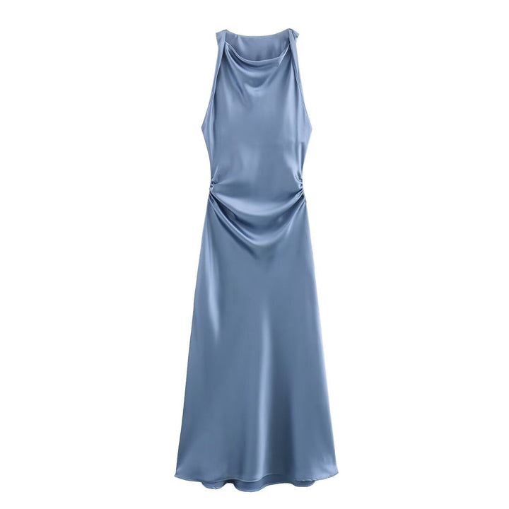 Damen elegantes Sommerkleid mit fließendem Schnitt und charmanten Rüschendetails
