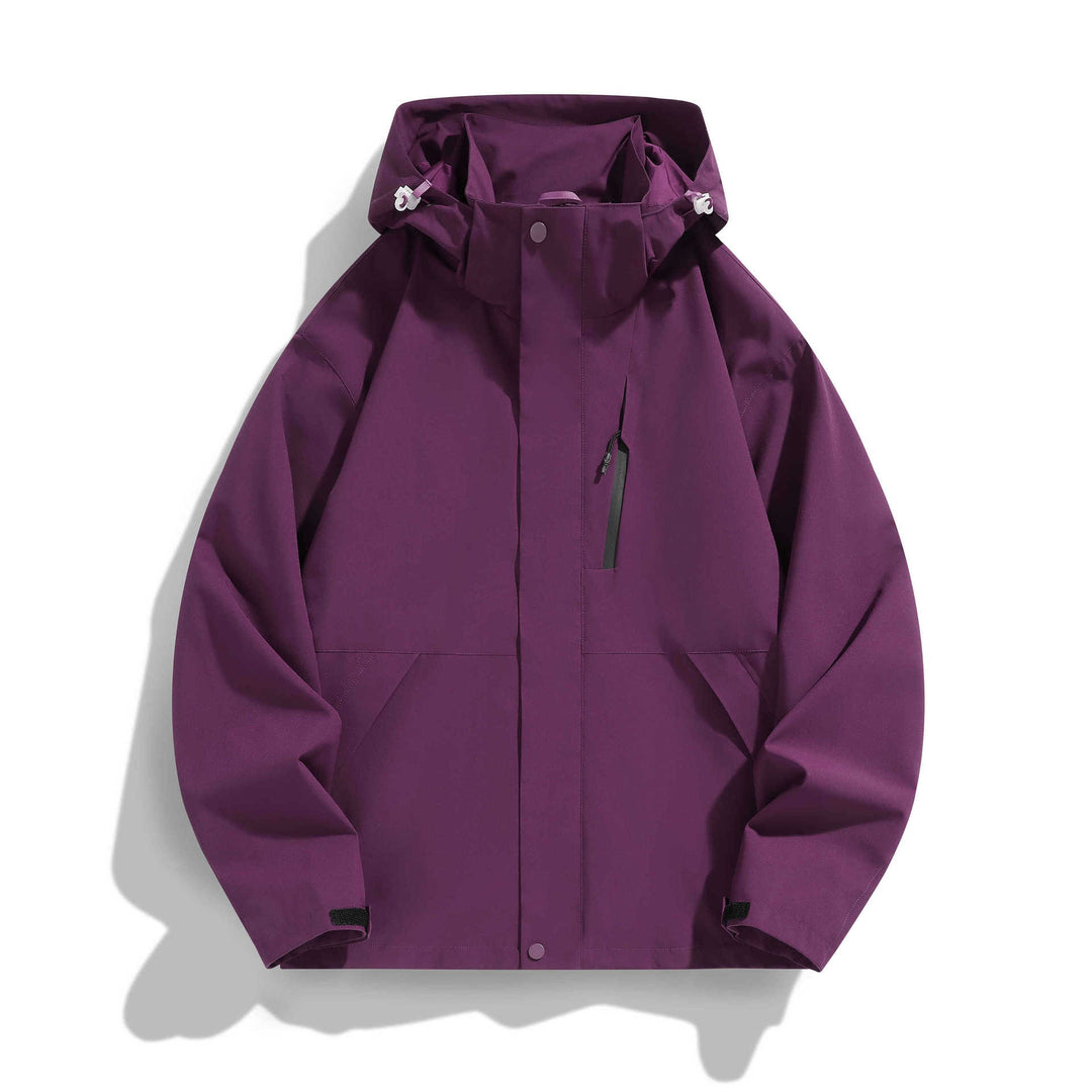 Damen Wasserabweisende Kapuzen‑Übergangsjacke mit verstellbarer Kapuze, verdeckter Frontblende und Multifunktionstaschen Nord Taschen