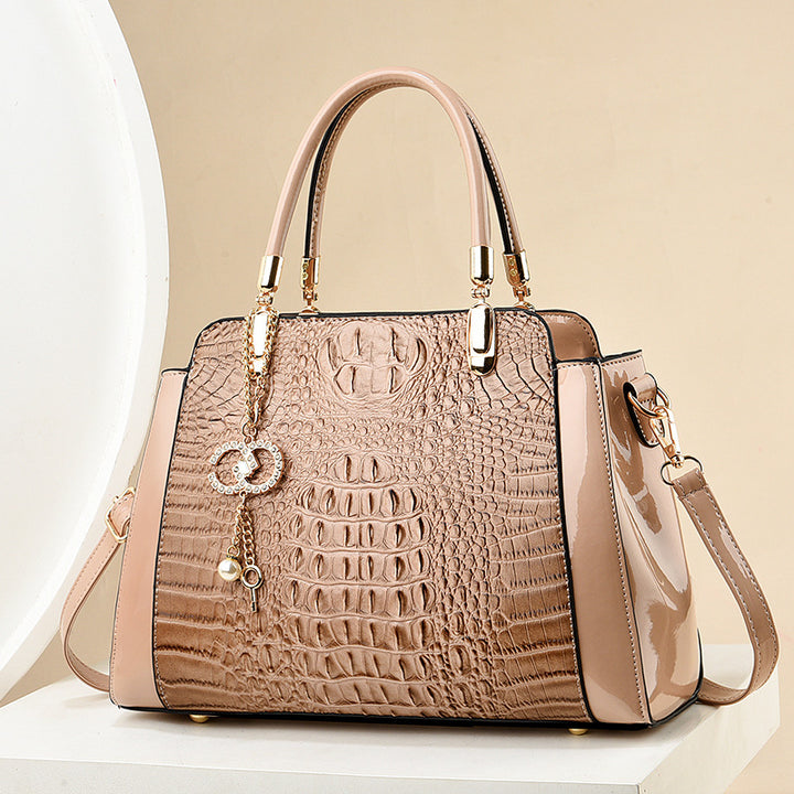 Damen elegante Handtasche mit luxuriöser Kroko-Prägung Nord Taschen