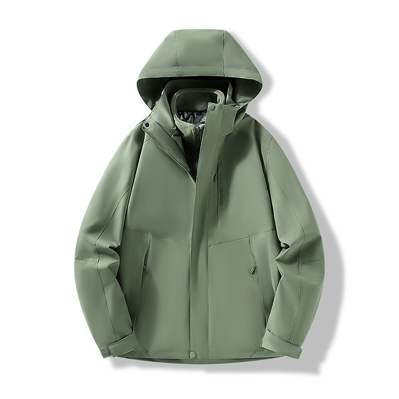 Herren Minimalistische City-Outdoorjacke mit verschweißten Nähten, verstellbarer Kapuze und Thermofutter Nord Taschen