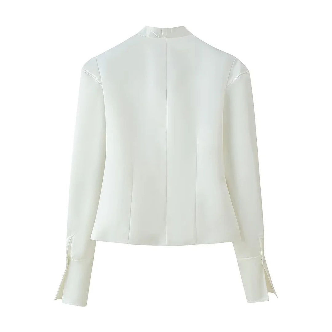 Damen elegante Blazerjacke mit modischem Stehkragen und dekorativen Knopfdetails Nord Taschen