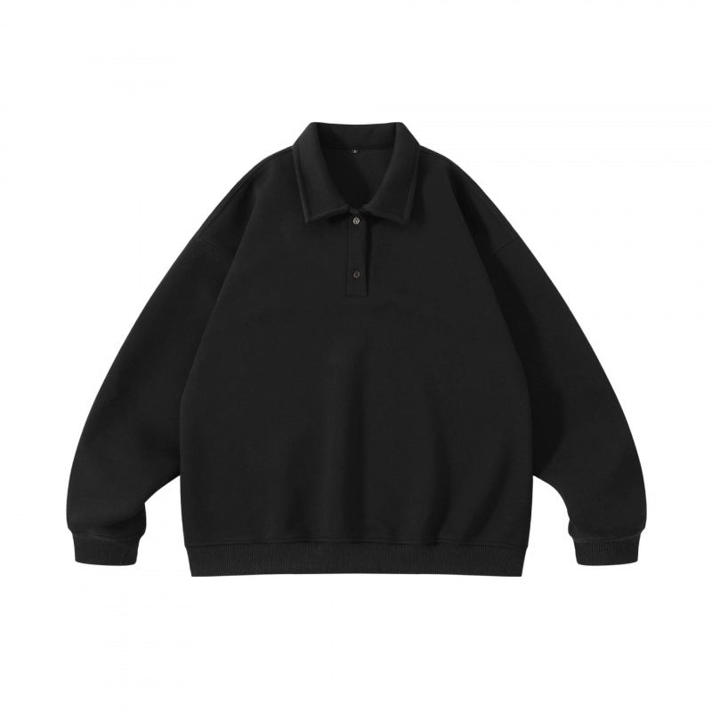 Unisex Oversize-Polo-Sweatshirt mit Henley-Knopfleiste und geripptem Saum Nord Taschen