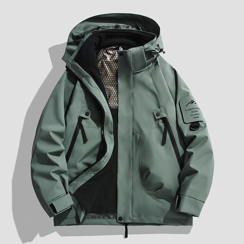 Herren Wasserdichte Utility-Softshelljacke mit Kapuze, schräge Reißverschlusstaschen & verstellbaren Ärmelriegeln Nord Taschen