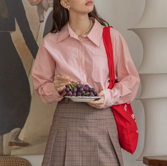 Damen Oversized Hemdbluse mit Brusttasche Nord Taschen