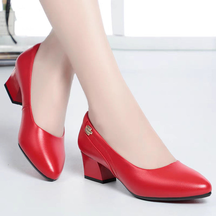 Damen Komfortable Pumps mit elegantem Blockabsatz und modischem Schmuckdetail