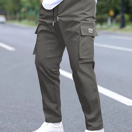 Herren Cargohose konisch zulaufend im Joggerstil mit Tunnelzug, Klappfächern & D‑Ring Nord Taschen