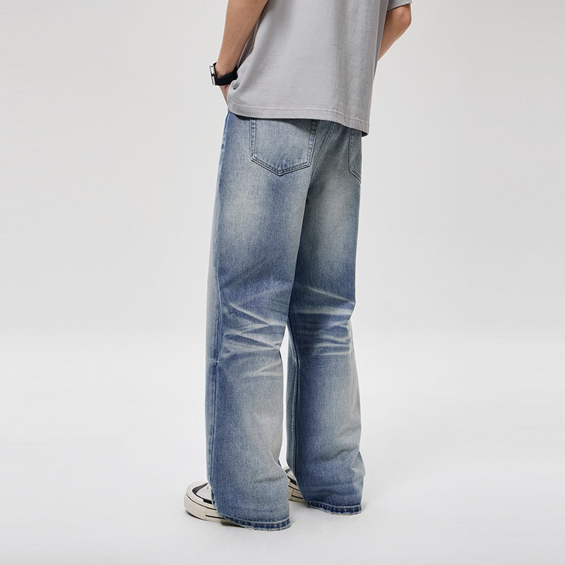 Herren Weite Baggy-Jeans im Vintage-Wash mit tiefer Leibhöhe & ausgewaschenen Falten Nord Taschen