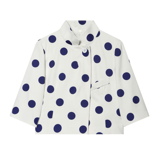 Damen Kurzgeschnittene Boxy-Jacke mit Stehkragen und Dreiviertelärmeln Nord Taschen