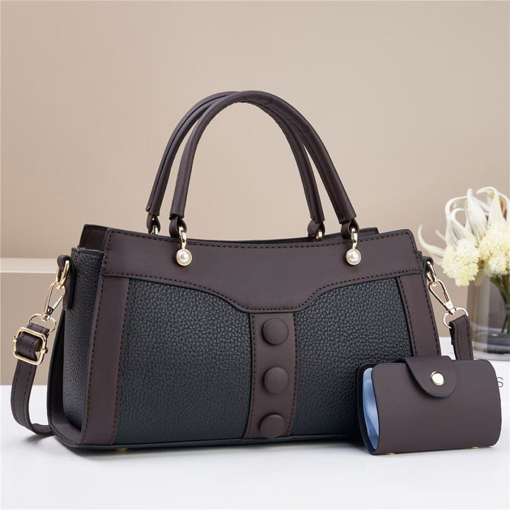 Damen elegante Handtasche mit strukturiertem Obermaterial und abnehmbarer Mini-Geldbörse Nord Taschen