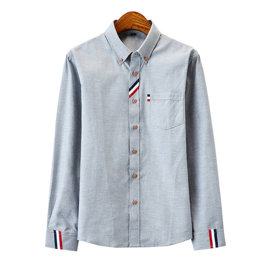Herren modernes Oxford-Hemd mit Button-Down-Kragen, Brusttasche und dezenter Streifenverzierung Nord Taschen