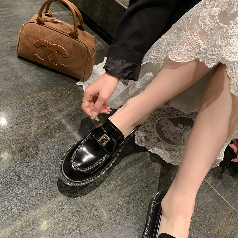 Damen Patent-Loafer im Penny-Design mit sculpted Blockabsatz Nord Taschen