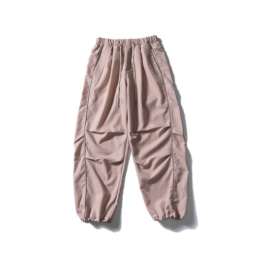 [Herren] weit geschnittene Nylon-Joggerhose im Utility-Stil mit Tunnelzugbund, Kontrastpaspel und elastischen Knöchelabschlüssen Nord Taschen