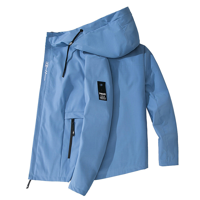 Herren Leichte wasserabweisende Tech-Hoodiejacke mit Kapuze, Reißverschlusstaschen und verstellbarem Saum Nord Taschen