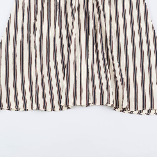 Damen Langes gestreiftes Hemdblusenkleid mit Taillengürtel und überschnittenen Ärmeln Nord Taschen