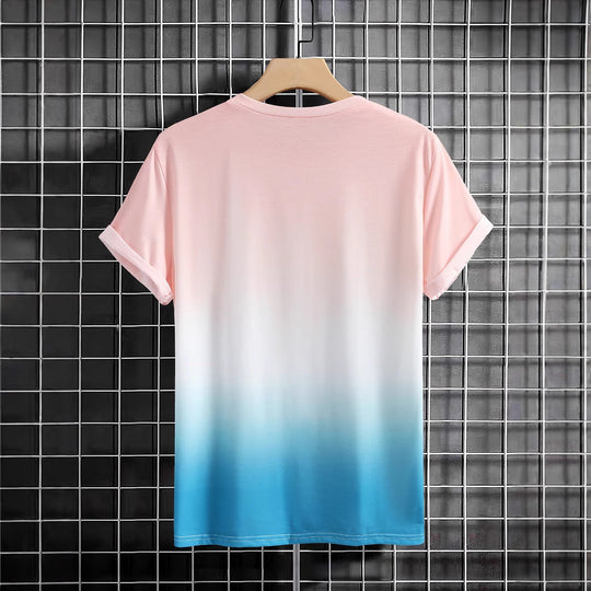 Herren T-Shirt mit modernem Farbverlauf und Palmenstickerei - Arvani