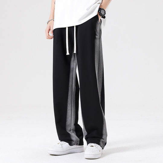 Herren Oversize Trainingshose mit kontrastseitigem Panel, Tunnelzug & geradem Bein Nord Taschen