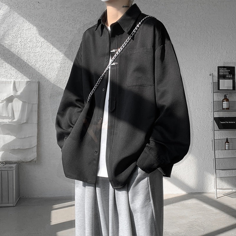Unisex Oversize Hemdjacke im minimalistischen Utility-Look mit Brusttasche und verdeckter Knopfleiste Nord Taschen