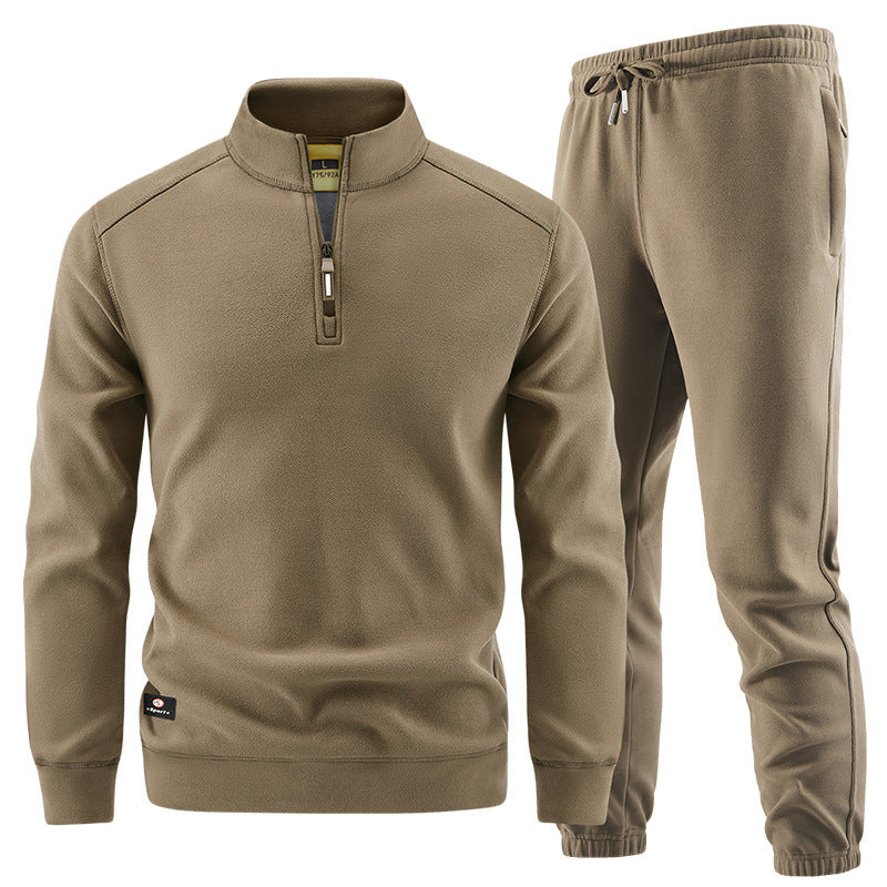 Herren Fleece-Trainingsset mit Stehkragen und Elastikbund Nord Taschen