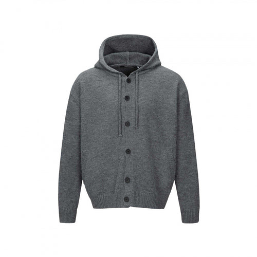 Unisex Grobgestrickter Kapuzencardigan mit durchgehender Knopfleiste und Rippbündchen Nord Taschen