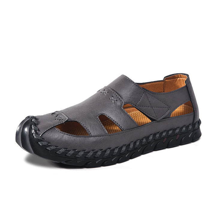 Herren Bequeme Leder-Sandalen mit luftiger Belüftung