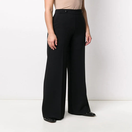 Damen Hochtaillierte Tailoring-Palazzohose mit Bügelfalte und weitem Bein Nord Taschen