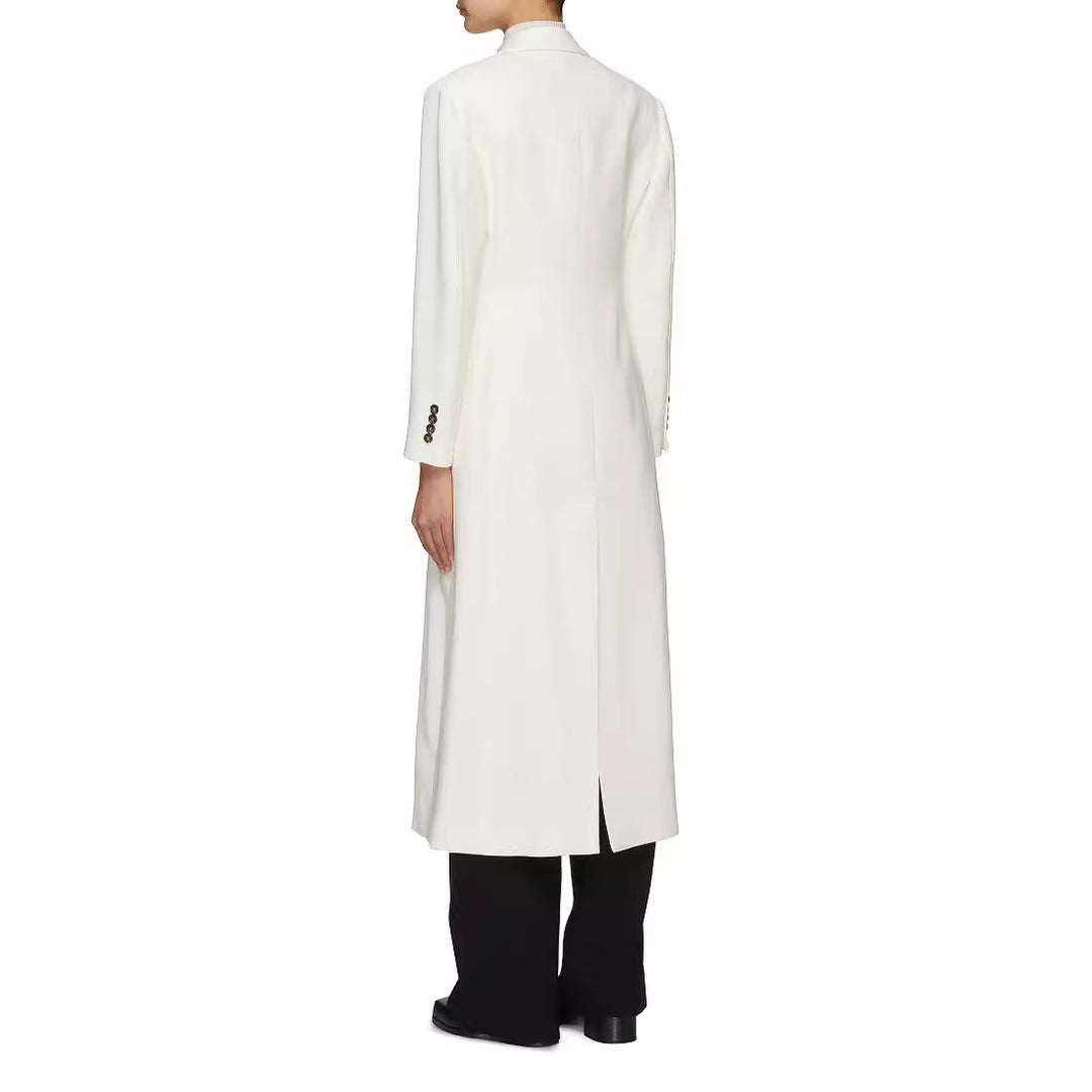 Damen Bodenlanger Schnittblazer-Mantel mit strukturierter Tailoring‑Silhouette Nord Taschen