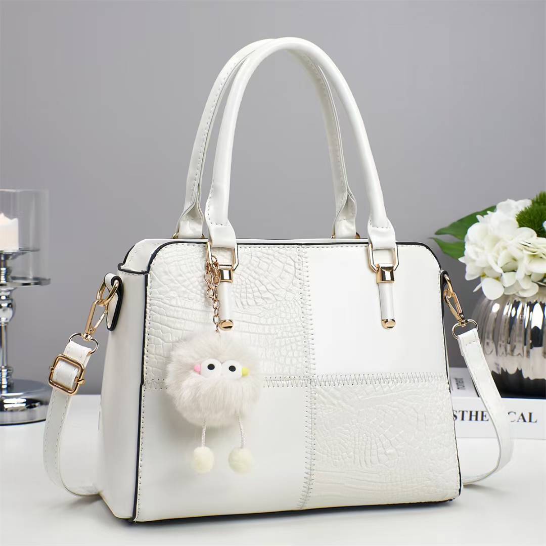 Damen elegante Handtasche mit luxuriöser Krokodilprägung und abnehmbarem Schlüsselanhänger Nord Taschen