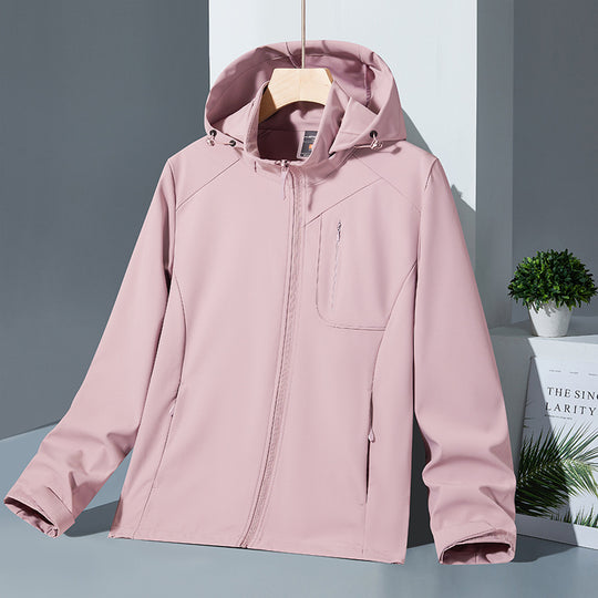 Damen Leichte Softshell-Kapuzenjacke mit wind- und wasserabweisender Membran und Brust-Reißverschlusstasche Nord Taschen