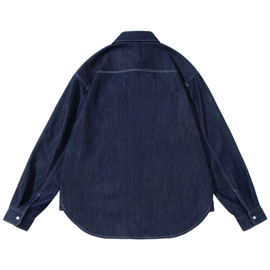 Unisex Oversize-Denim-Hemdjacke mit aufgesetzten Brusttaschen Nord Taschen