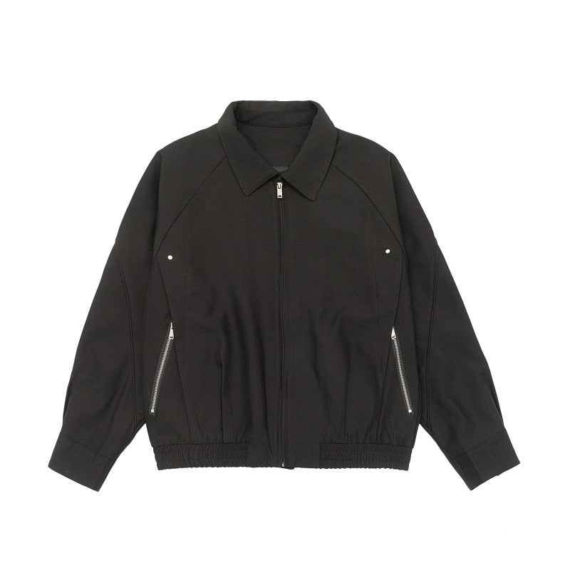 Herren Boxy-Übergangsjacke mit Hemdkragen, Raglanärmeln und Reißverschlusstaschen Nord Taschen
