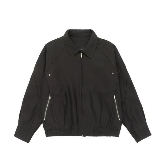 Herren Boxy-Übergangsjacke mit Hemdkragen, Raglanärmeln und Reißverschlusstaschen Nord Taschen