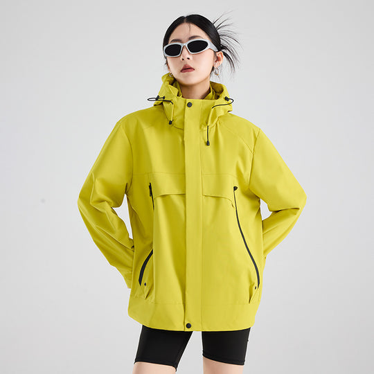 Damen technische wasserdichte Oversize-Parka mit Kapuze und verdeckten Reißverschlusstaschen Nord Taschen