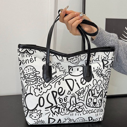 Damen kreative Handtasche mit verspieltem Comic-Druck Nord Taschen