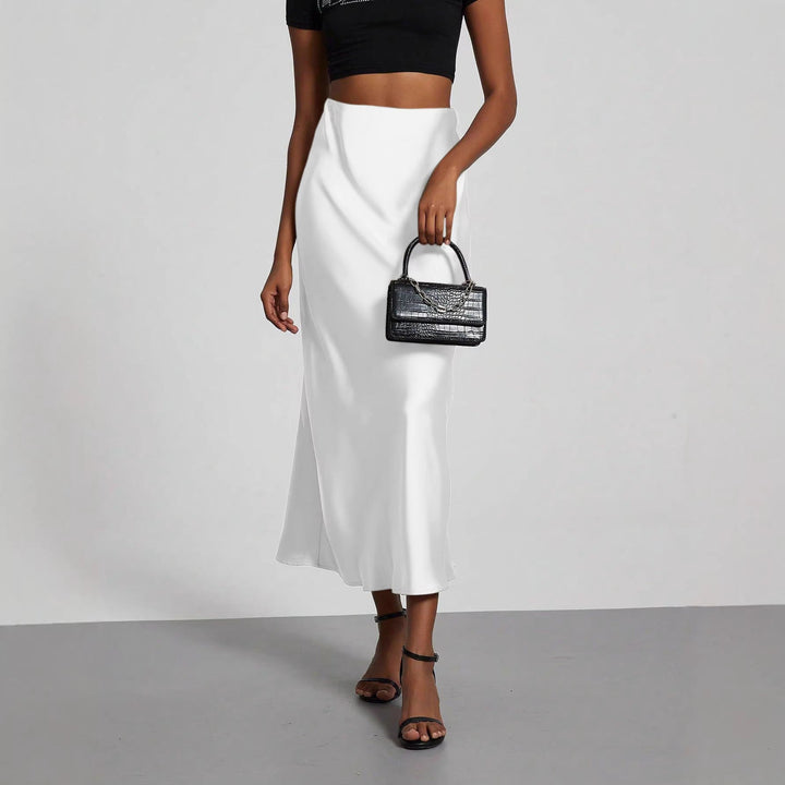 Damen Elegante und fließende Satin Maxiröcke