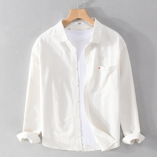 Herren Leichtes Baumwoll-Overshirt im Relaxed-Fit mit Brusttasche Nord Taschen