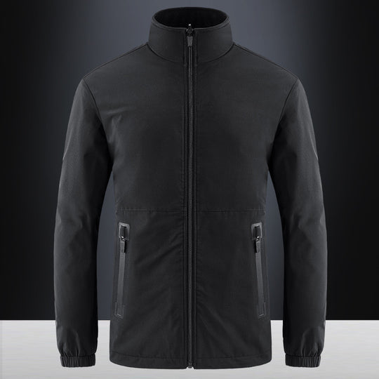 Herren leichte wasserabweisende Softshelljacke mit Stehkragen, verdecktem Reißverschluss und elastischen Bündchen Nord Taschen