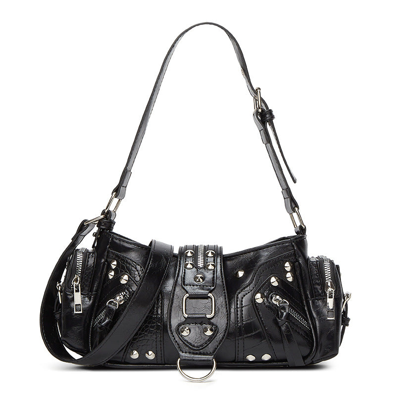Damen Hobo-Tasche mit eleganten Nieten und praktischen Reißverschlussfächern Nord Taschen