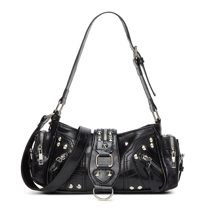 Damen Hobo-Tasche mit eleganten Nieten und praktischen Reißverschlussfächern Nord Taschen